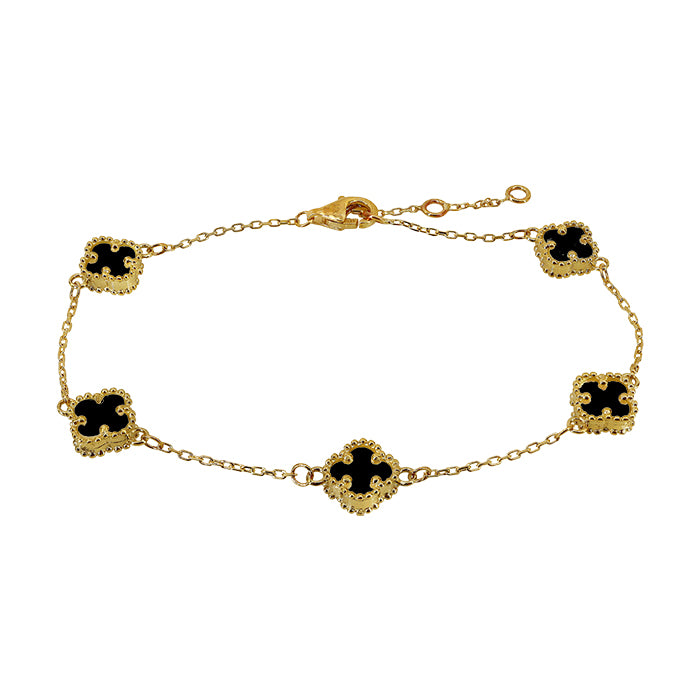 Clover Bracelet (Black) - 10KT