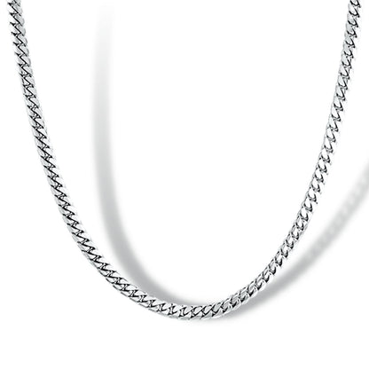 Solid White Gold Miami Cuban Chain 7.6mm Width