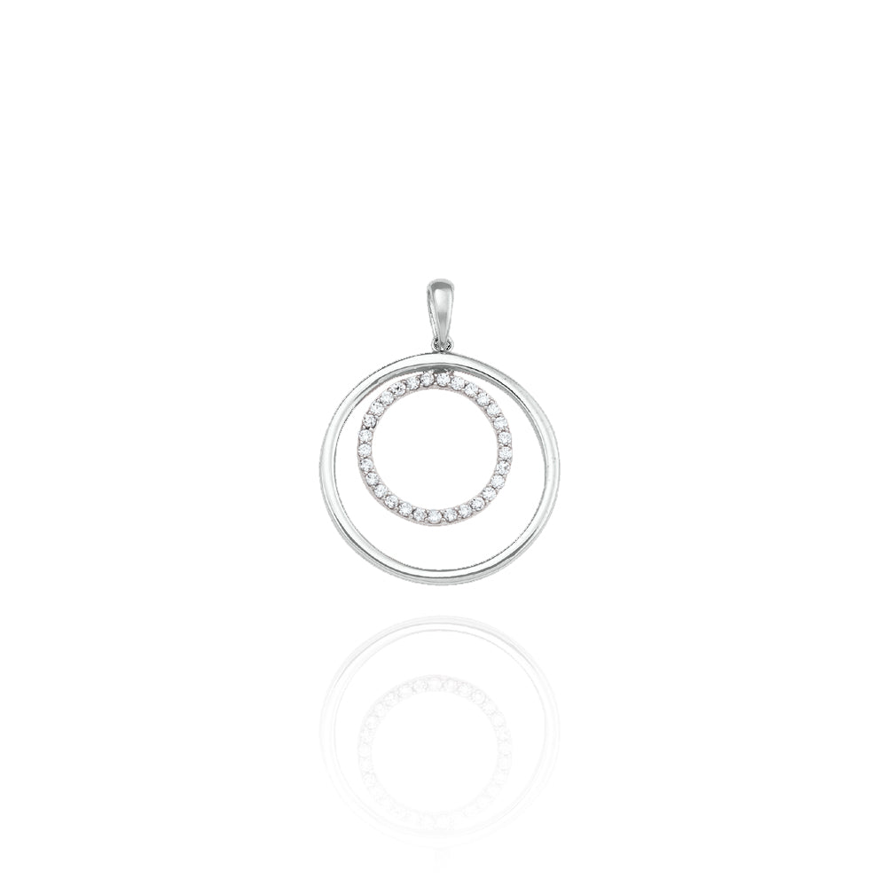 10KT White Gold Reign Pendant set with Cubic Zirconia