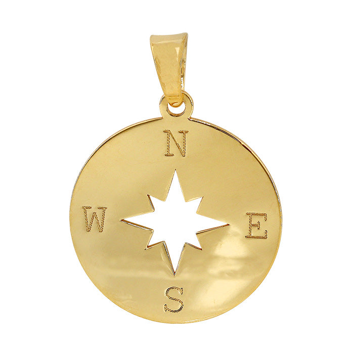 10kt yellow gold compass pendant 