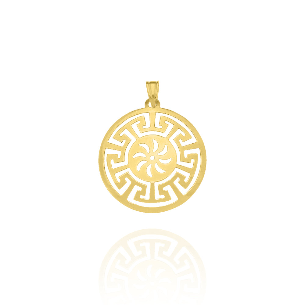 10KT Yellow Gold Mazed Medallion Pendant